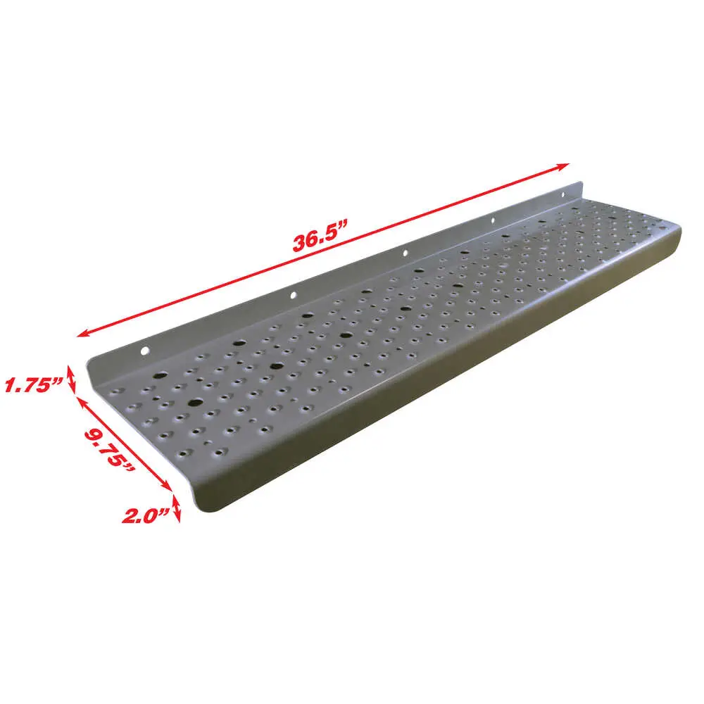36.5" x 9.75" Steel Step, Argent Silver - Fits Freightliner