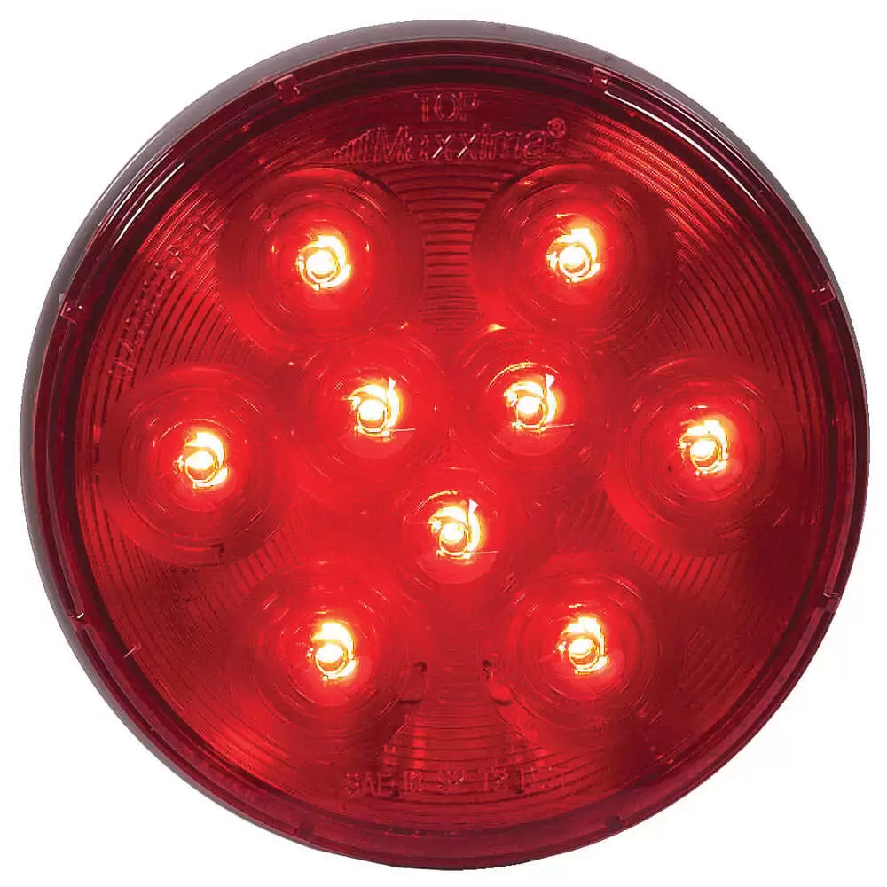 4" LED Red Round Stop/Tail/Turn Lamp, grommet mount 