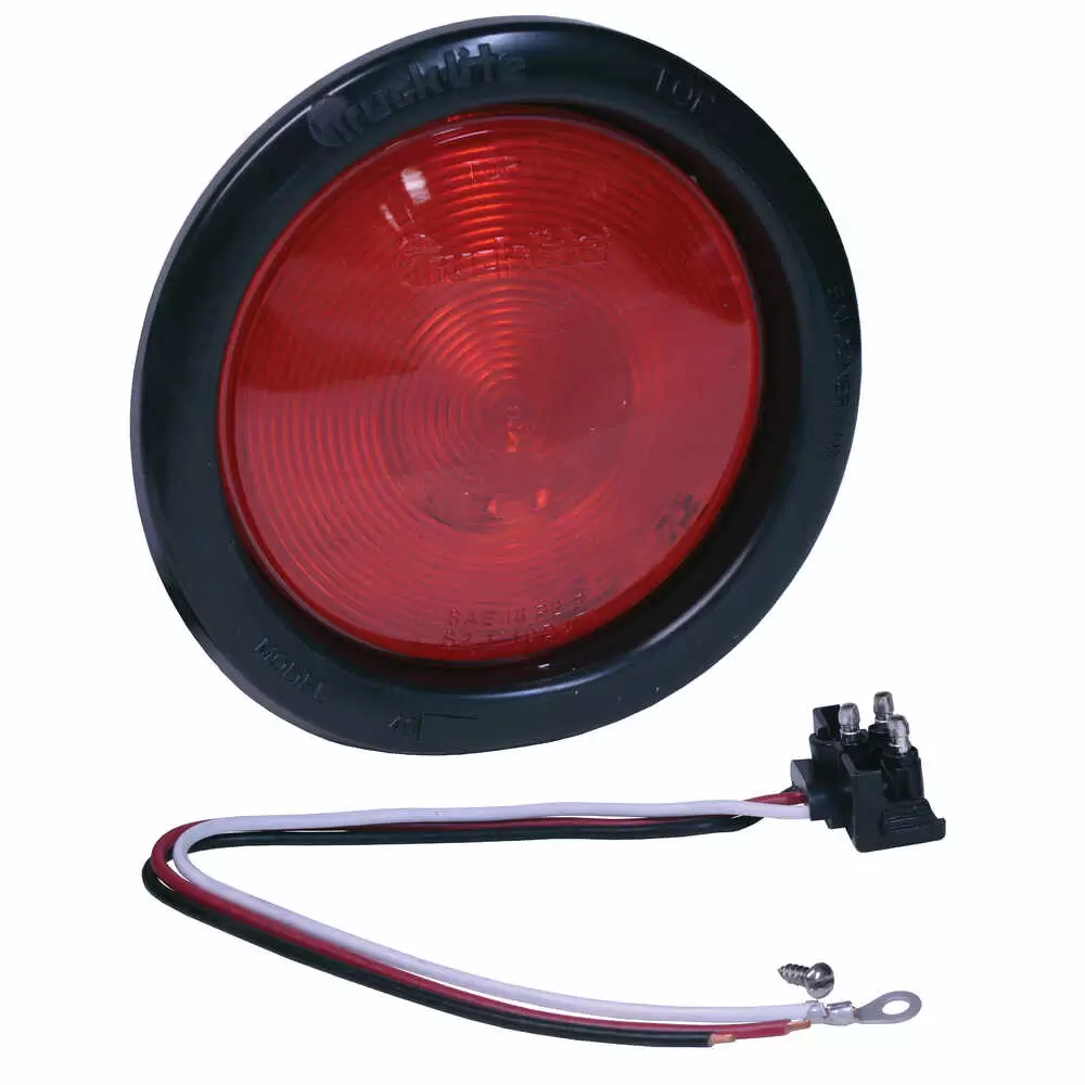 4" Round Red Sealed Light Kit with Grommet and Pigtail - Model 40