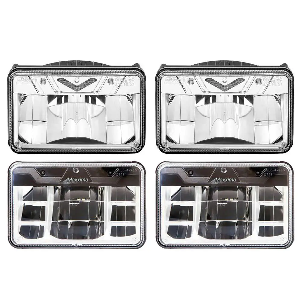 4" x 6" LED High & Low Beam 4PC Headlight Kit