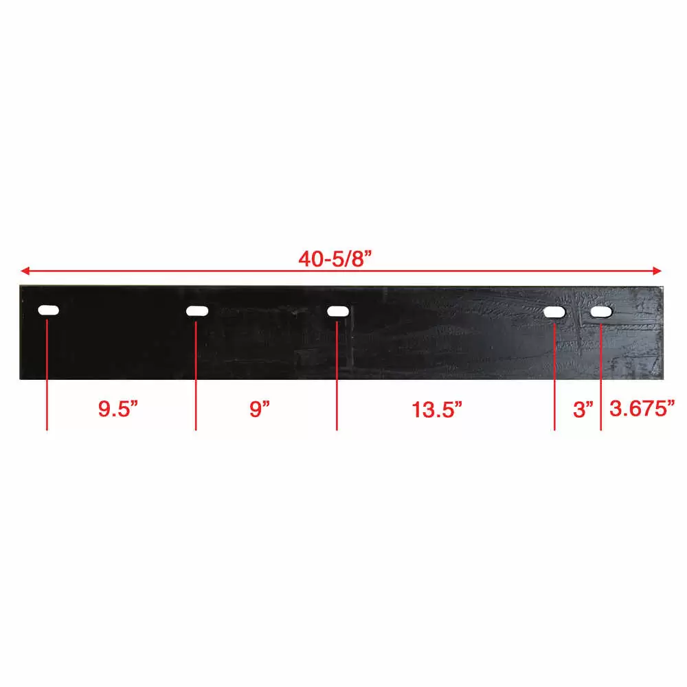 40-3/4" High Carbon Steel Cutting Edge fits 8.5' V-Blade, Top Punch with 5 Mounting Holes - Western MVP Plus, MVP3 & Fisher XV, Extreme