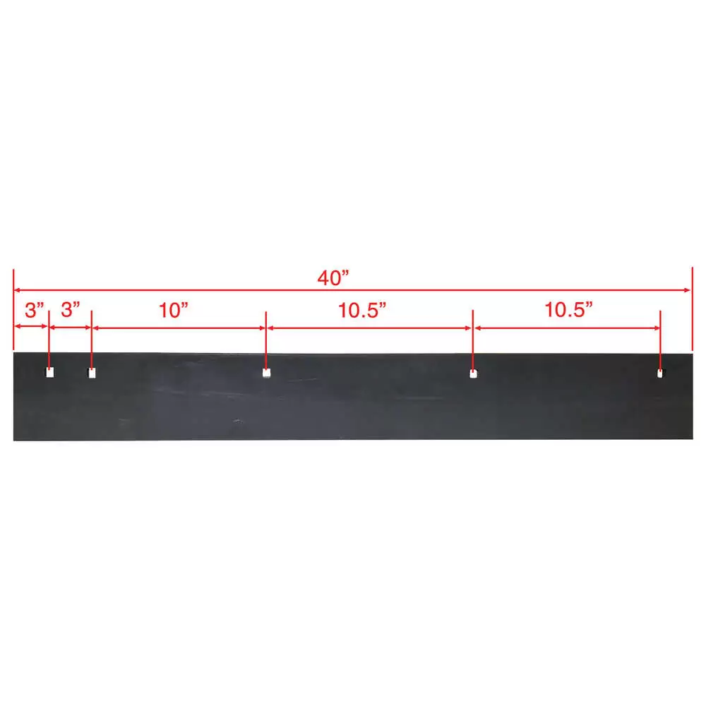 40" x 5/8" High Carbon Steel Cutting Edge Blades, Top Punch, has 5 Mounting Holes, 2 Blades are Needed Per Plow - Fits SnowDogg 16120820 VXF 85 V-Plow