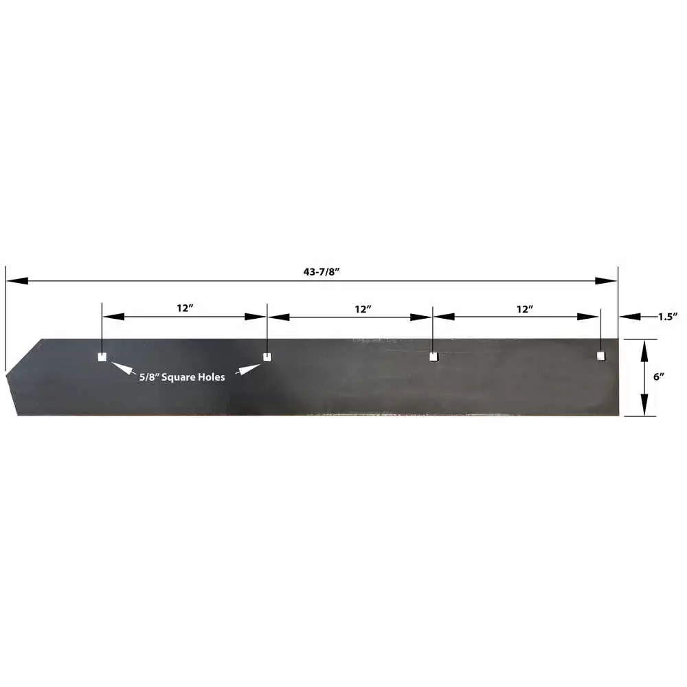 43-7/8" High Carbon Steel Cutting Edge 7.5' V-Blade, Top Punch with 4 Mounting Holes - Replaces Boss BAX00097 1304760