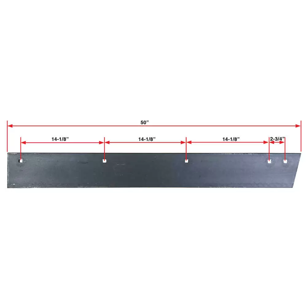 50-1/4" High Carbon Steel Cutting Edge 8.5' V-Blade, Top Punch with 5 Mounting Holes - Replaces Western MVP & Fisher EZ-V Plows 28407