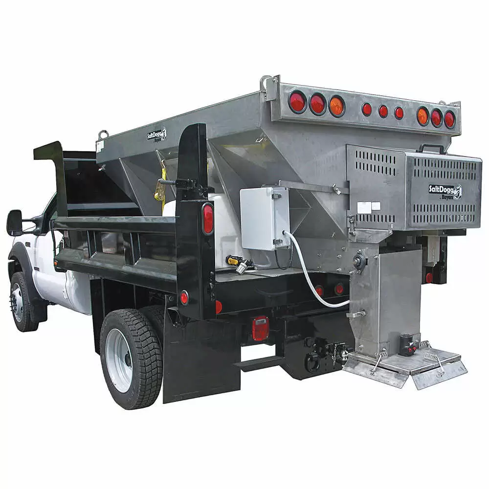 5.5 Cu.Yd. Gas Engine Conveyor Chain Municipal Hopper Spreader - Buyers SaltDogg