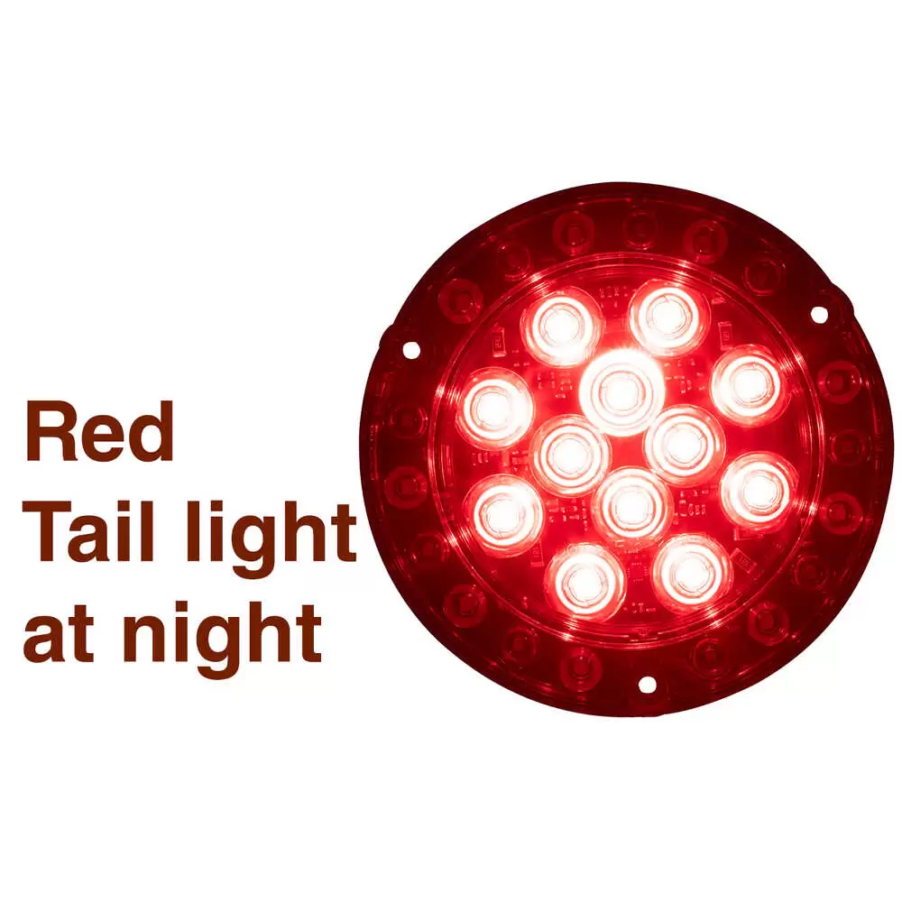 5.5" Round Flange Mount Combination Stop / Turn / Tail - Back-up Light and Amber Flashing Warning Light