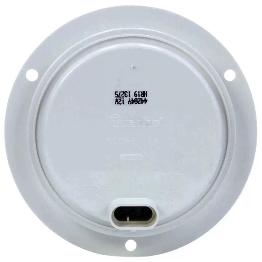 5.5" Yellow rear turn signal with white flange mount, 12V - Super 44