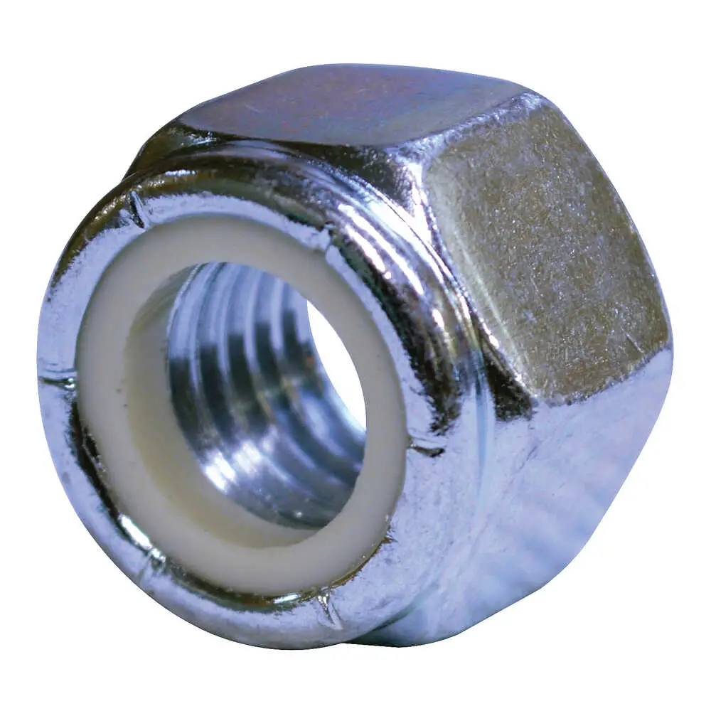 5/8" Grade A Nylon Insert Lock Nut, Zinc Plated