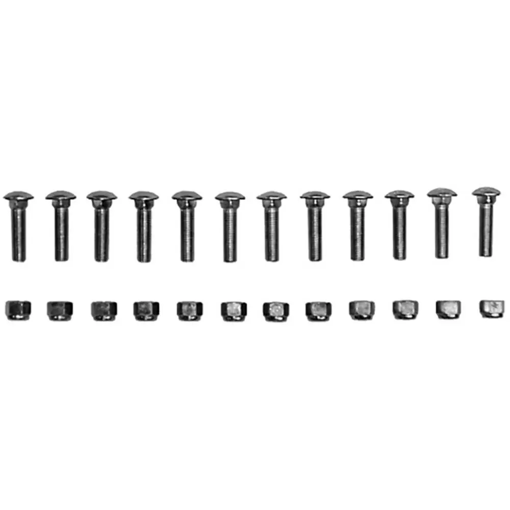 5/8" x 2.5" Grade 5 Carriage Bolts &  Nylox Nuts for Cutting Edges - Set of 12