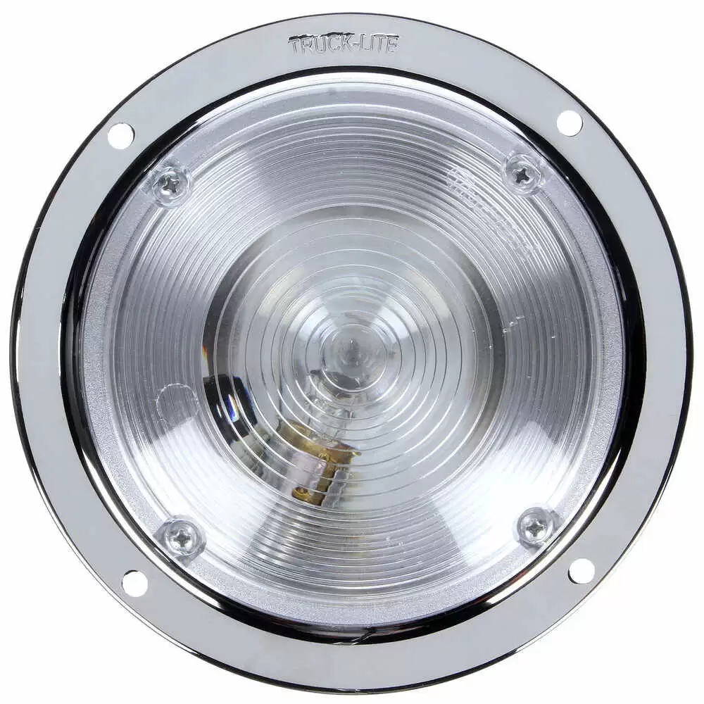 6-3/8" O.D. Chrome Base Dome Lamp with Switch and Clear Lens