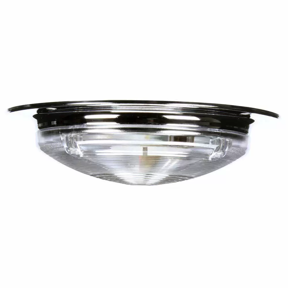 6-3/8" O.D. Chrome Base Dome Lamp with Switch and Clear Lens