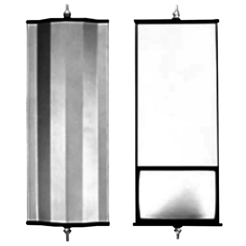 6 5" x 16" Angle back economy mirror aluminum with split glass & plastic end caps - universal