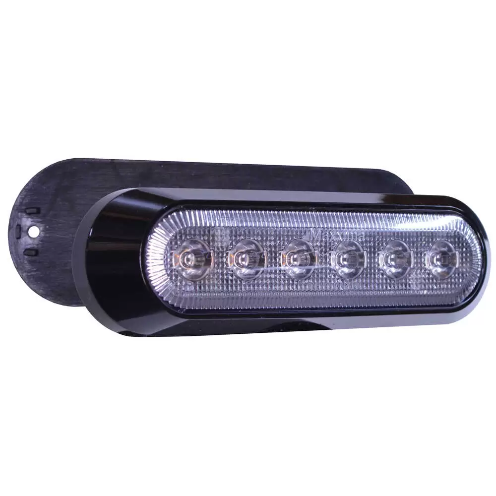 6" LED Thin Low Profile Warning Light - Dual Color Amber / White - 4 Light Kit