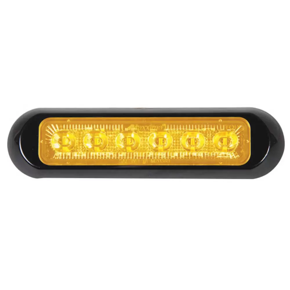6" LED Thin Low Profile Warning Light - Dual Color Green / Amber - 2 Light Kit