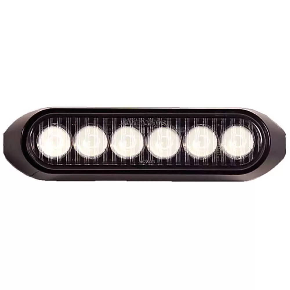 6 LED White surface mount strobe light, 24 flash patterns