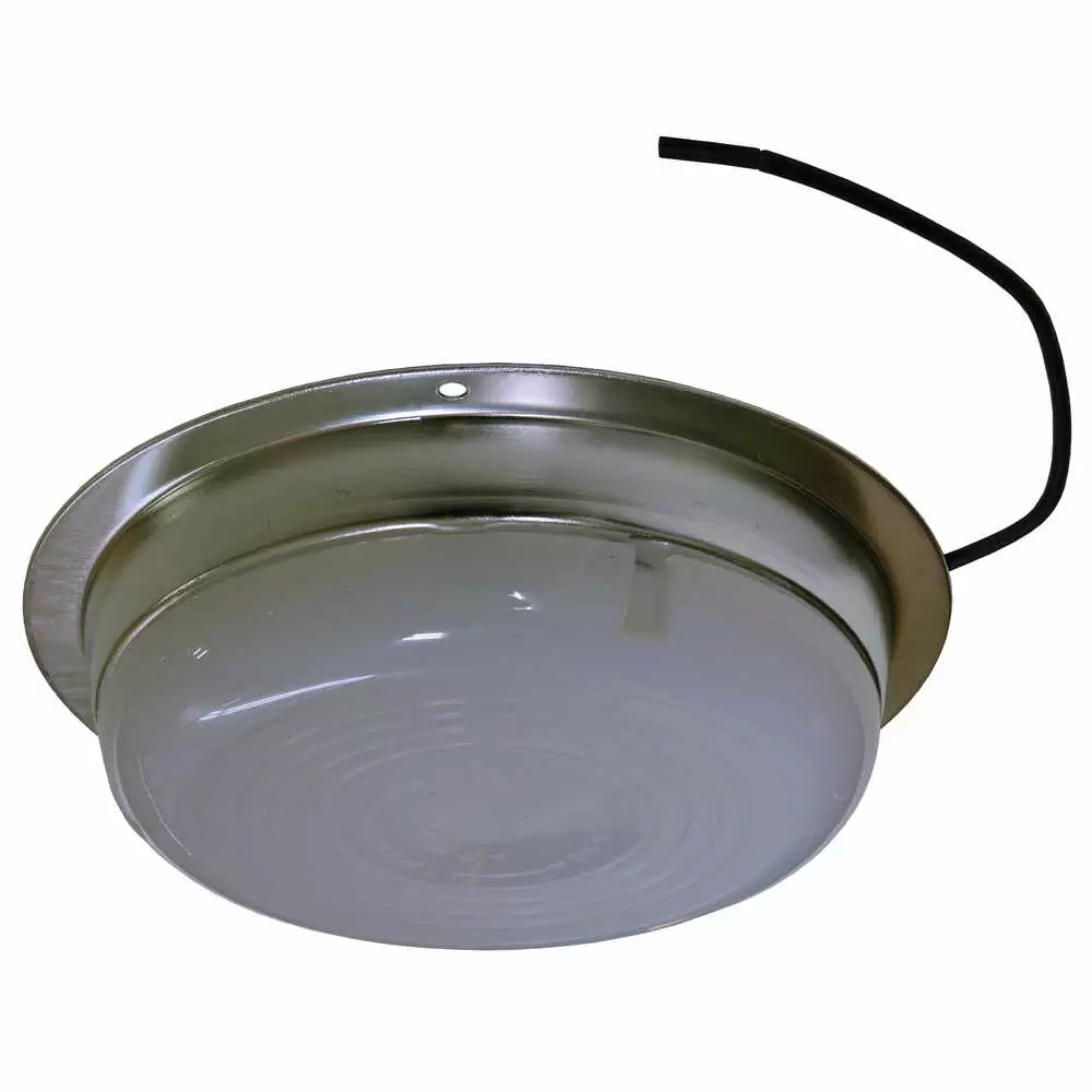 6" O.D. Aluminum Dome Lamp Less Switch with white lens