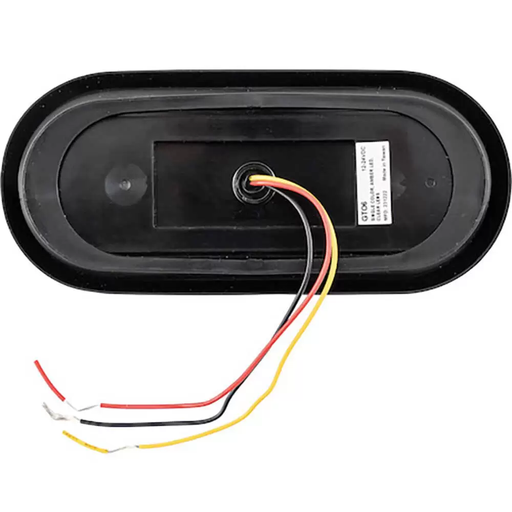 6" Oval Amber / White LED Strobe Light with Grommet - Multi Flash Patterns - Buyers