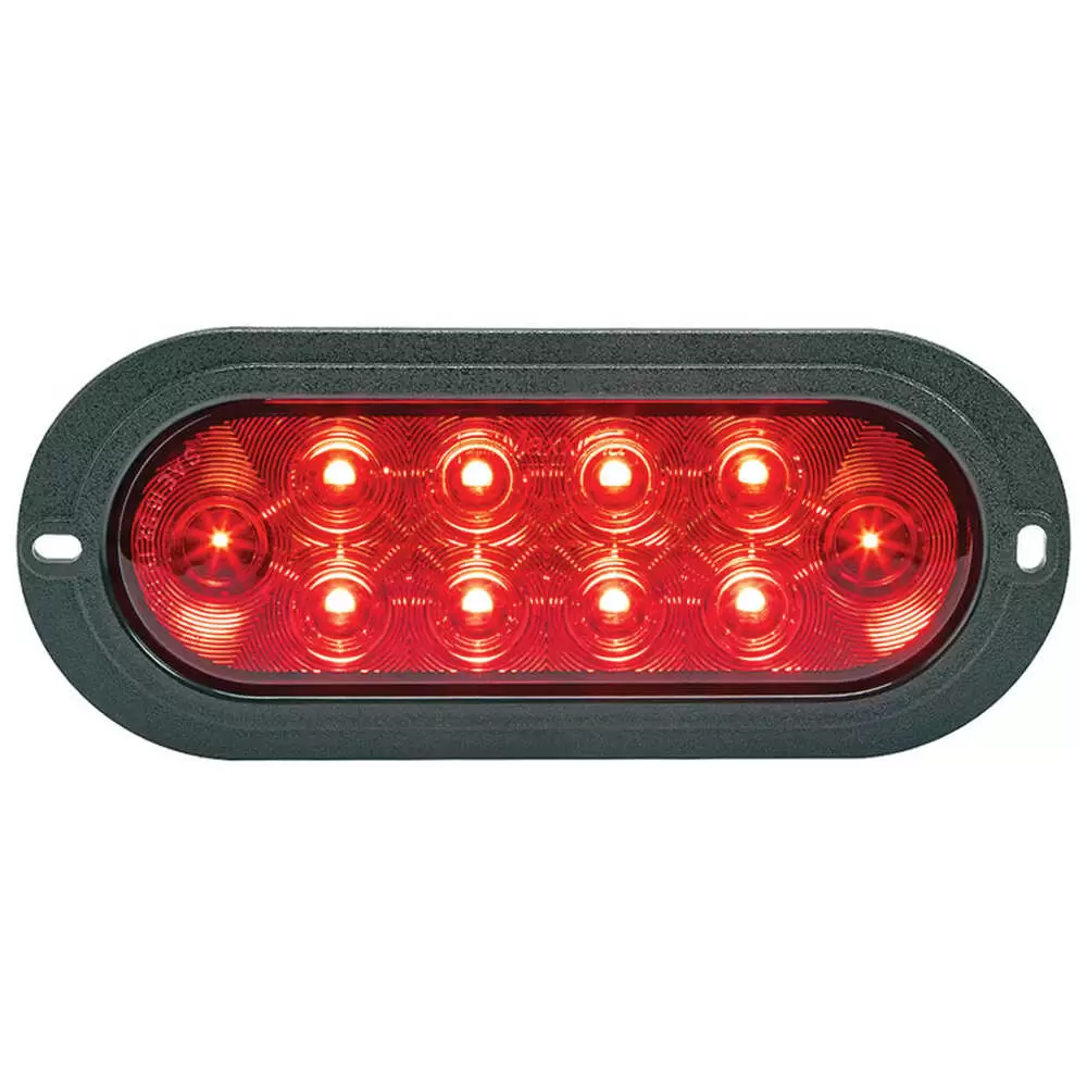 6" Oval Red LED Stop/Turn/Taillight with Integrated Flange Mount