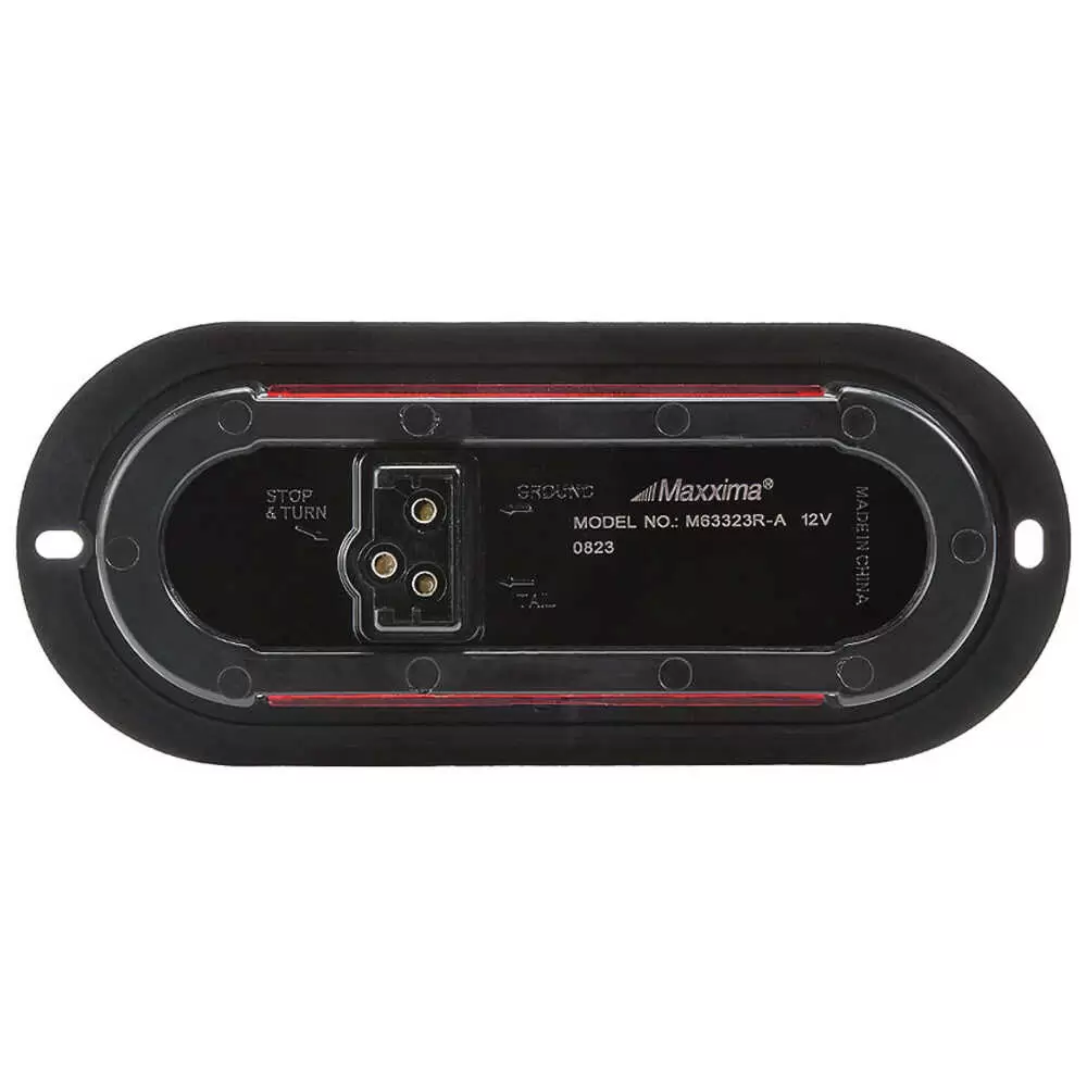 6" Oval Red LED Stop/Turn/Taillight with Integrated Flange Mount