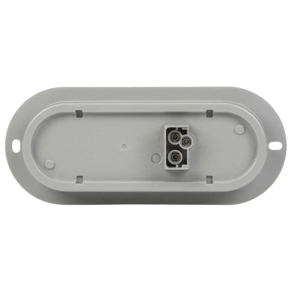 6" x 2" Yellow/Amber, Front/Park/Turn LED Oval Light with Gray Flange - TruckLite/Signal Stat
