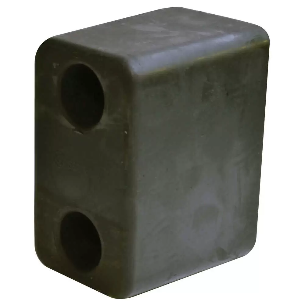 6" x 3.25" x 2.375" Extruded Rubber Dock Bumper with 2.625" Hole Centers
