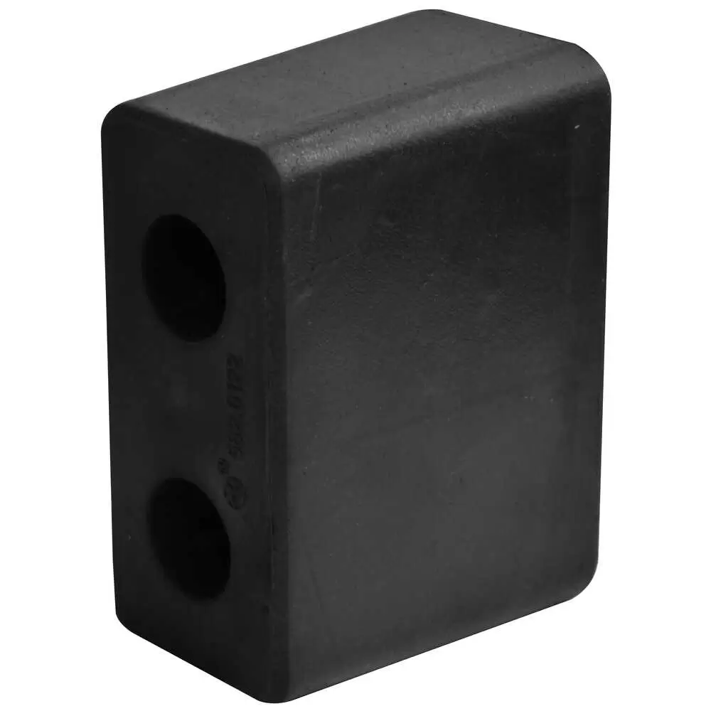6" x 3.25" x 2.75" Extruded Rubber Dock Bumper with 2.5" Hole Centers