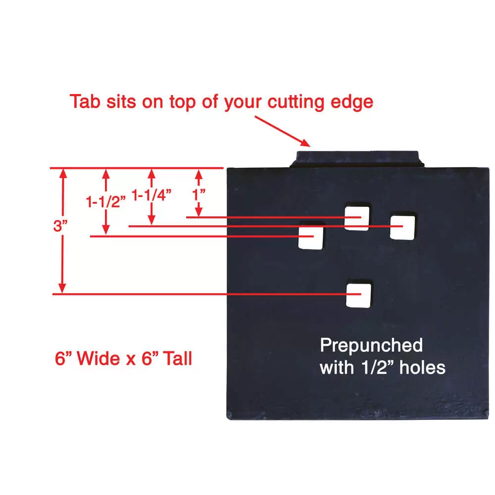 6" x 6" x 3/4" Carbide Anti-Wear Plate for Cutting Edge Blade with 1/2" Bolts