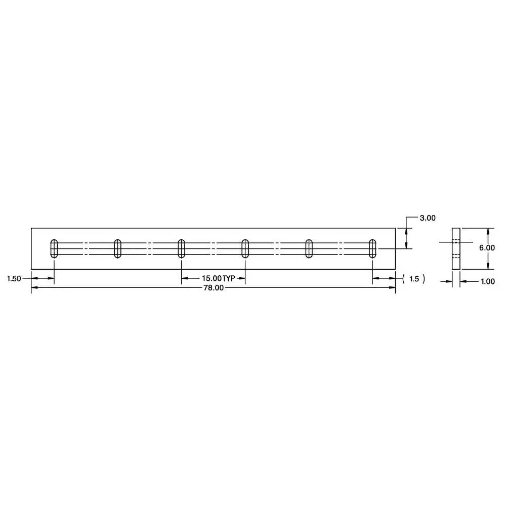 6.5' x 6" x 1" Rubber Cutting Edge Blade - Meyer & Diamond