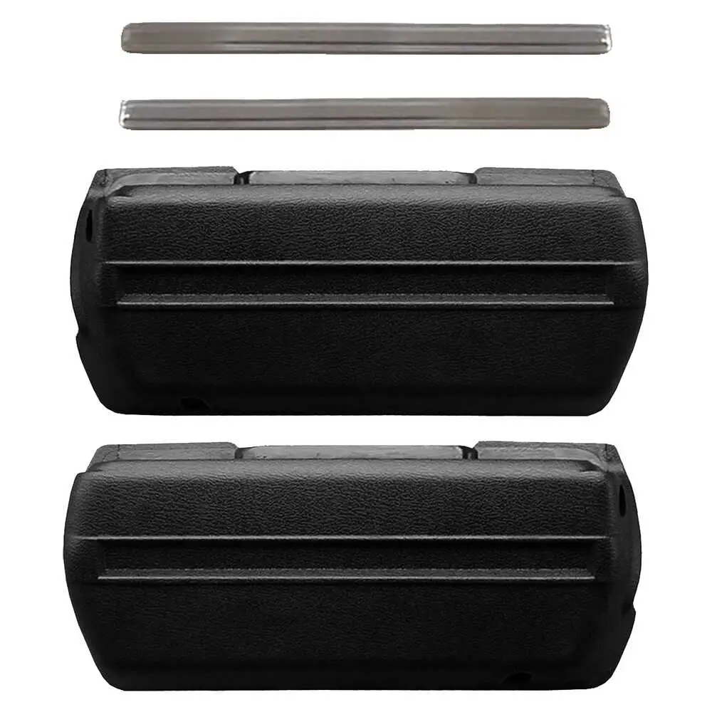 68-70 Chevrolet Bel Air Armrest Base & SS Molding Kit - Black Plastic Pair