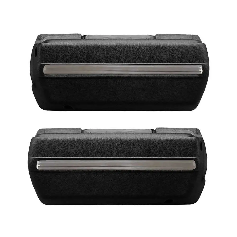 68-70 Chevrolet Bel Air Armrest Base & SS Molding Kit - Black Plastic Pair