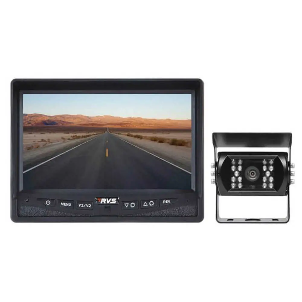 7" Monitor Rear View Wired Camera System w/ Remote & Adjustable Night Vision Camera - Handles Up To 3 Cameras