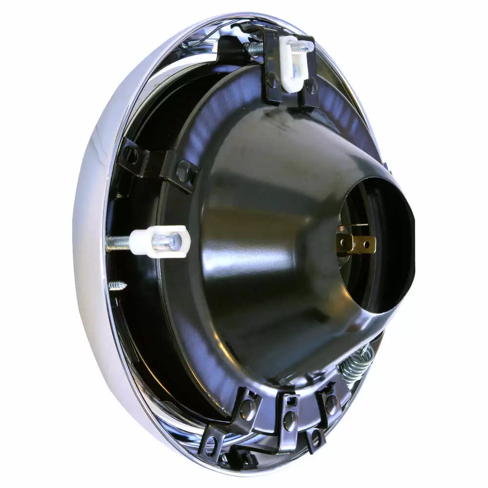 7" Round Halogen Headlight with Chrome Door & Metal Housing