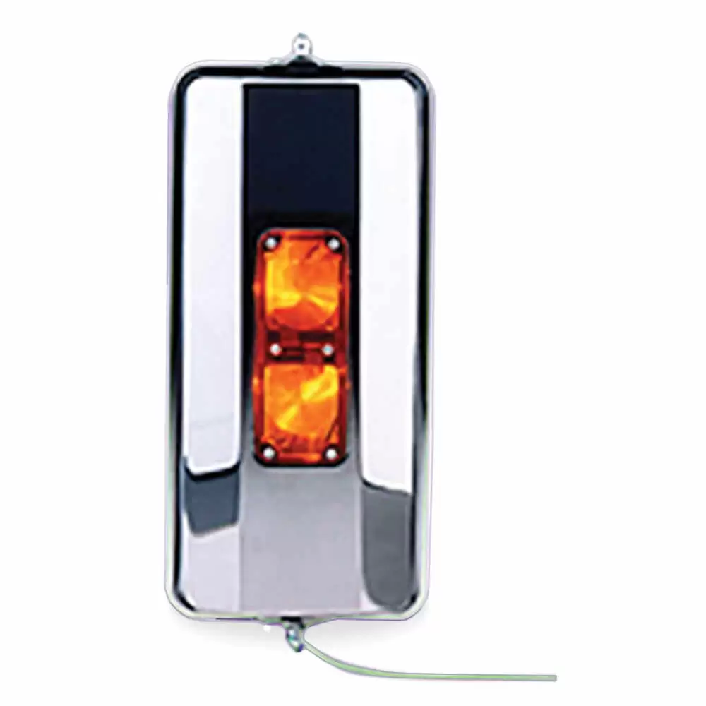 7" X 16" West Coast Heated Mirror Head with Marker Light - universal - Velvac 705148