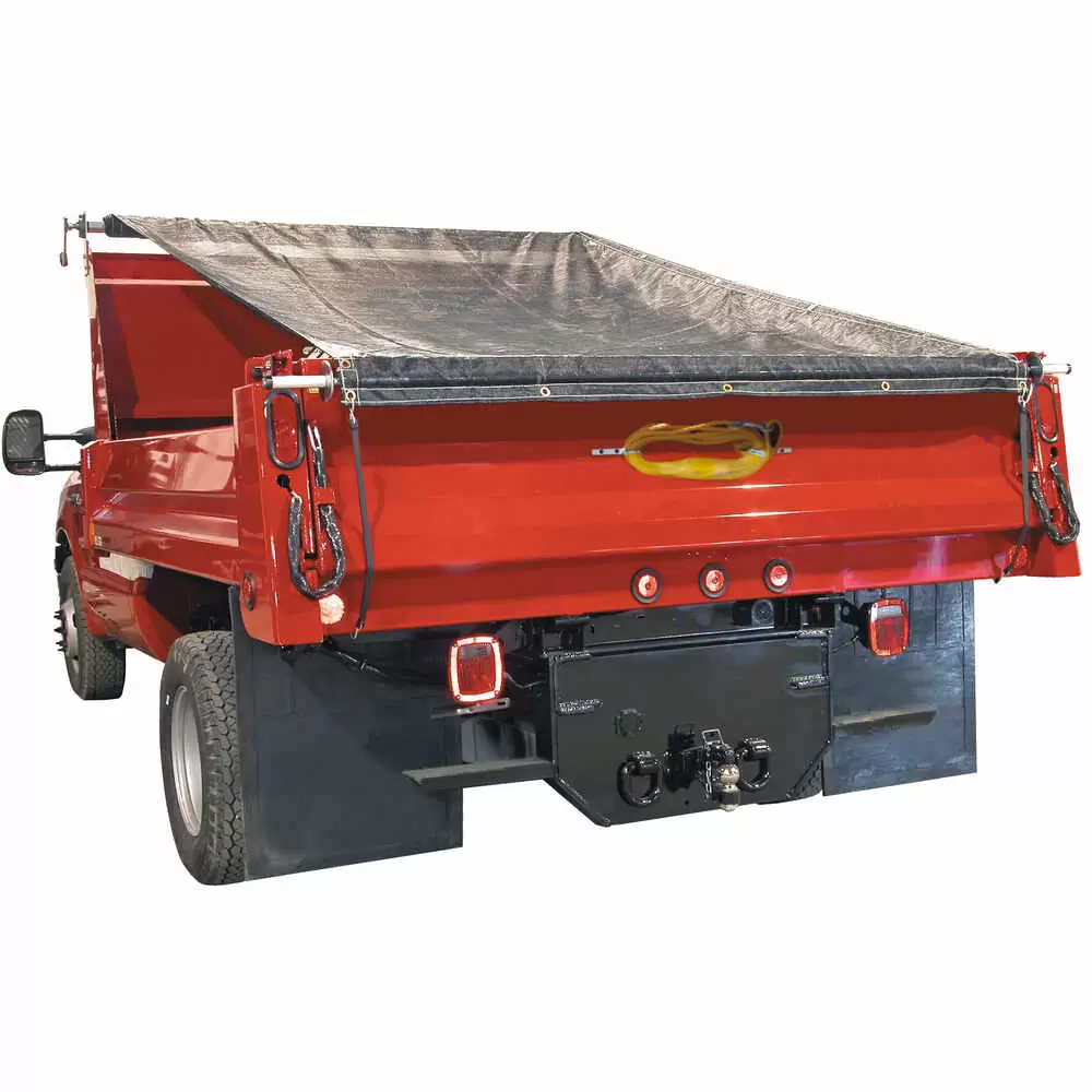 7' x 21' Manual Tarp System with Solid Vinyl Tarp - Buyers