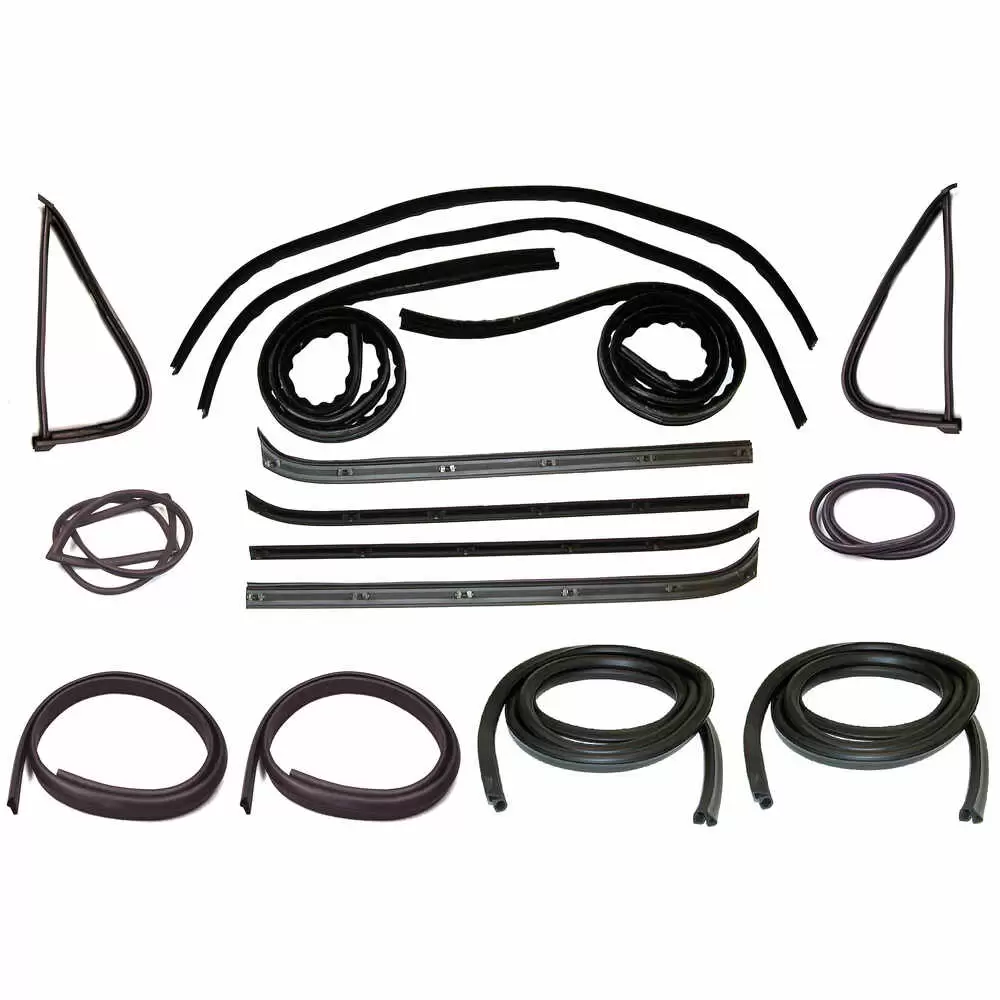 73-79 Ford F100 Pickup Truck Glass Run Window Channel & Felt Sweep Belt & Door Seal Kit