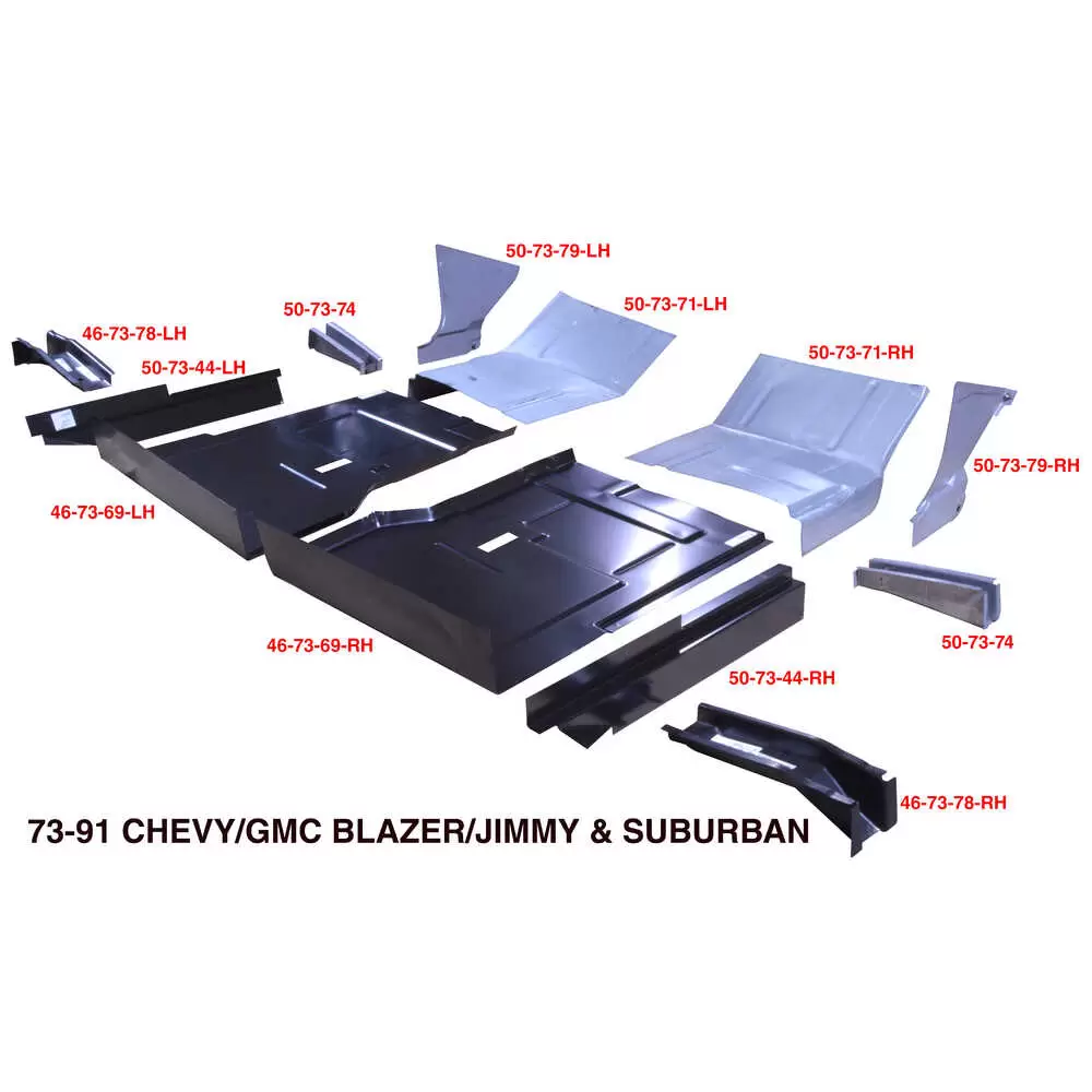 73-91 Chevrolet Blazer Cab Floor Pan - Left Side