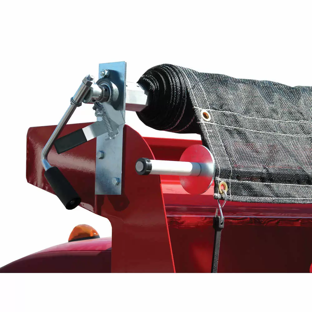 7.5' x 20' Manual Tarp System with Solid Vinyl Tarp -  Buyers 