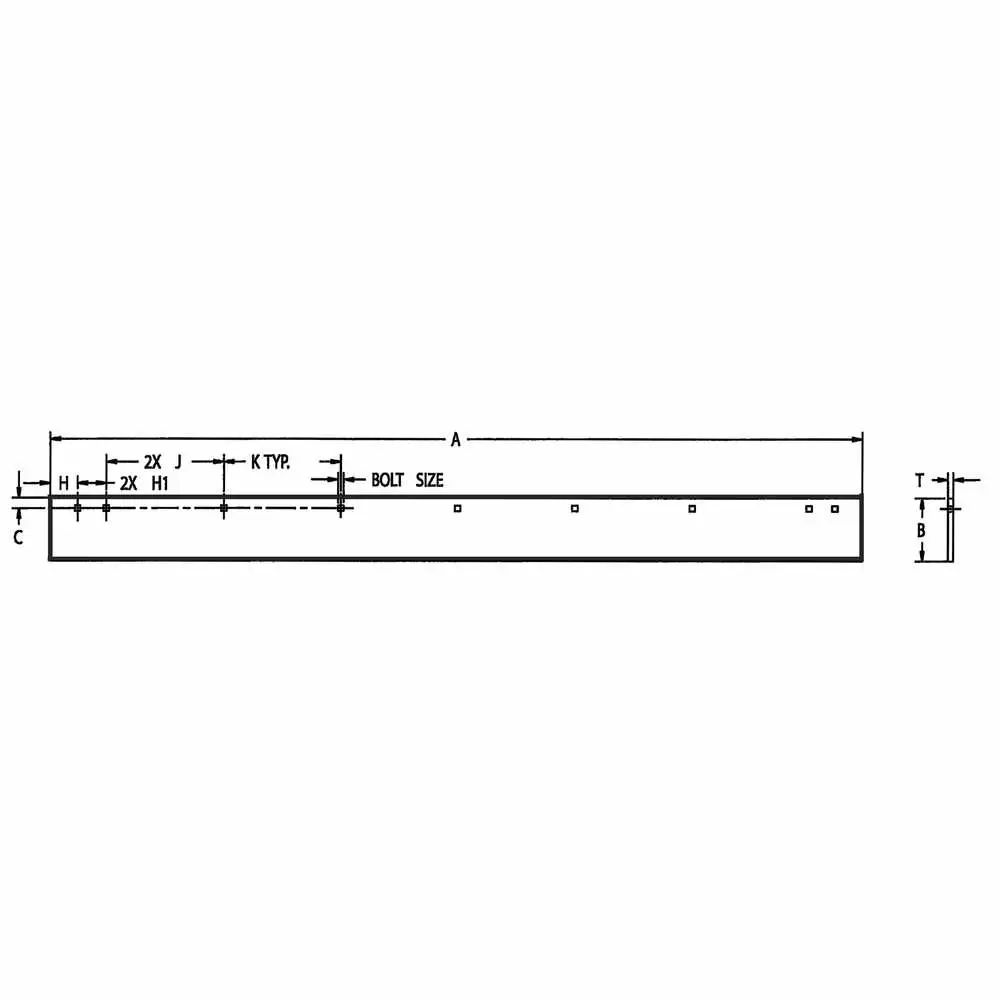 7.5' x 6" x 3/8" High Carbon Steel Cutting Edge Blade Kit - Western Standard
