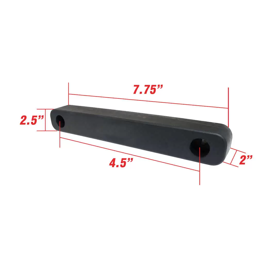 7.75" x 2.5" x 2" Rubber Dock Bumper with 4.5" Hole Centers