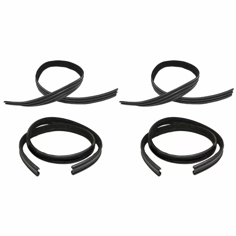 78-79 Ford Bronco Glass Run Window Channel - 4 Piece Kit - Driver and Passenger Side