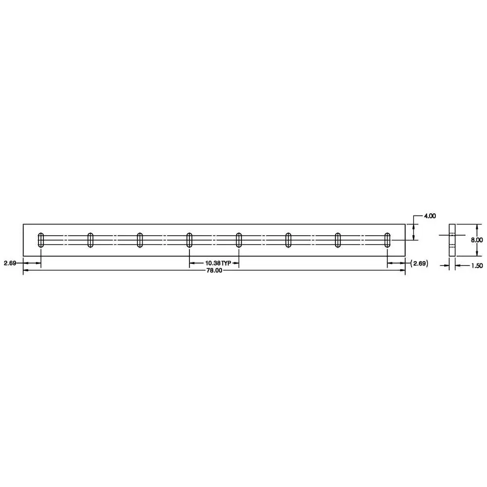 78" Rubber Cutting Edge Blade with Hardware Kit - Meyer ST-78
