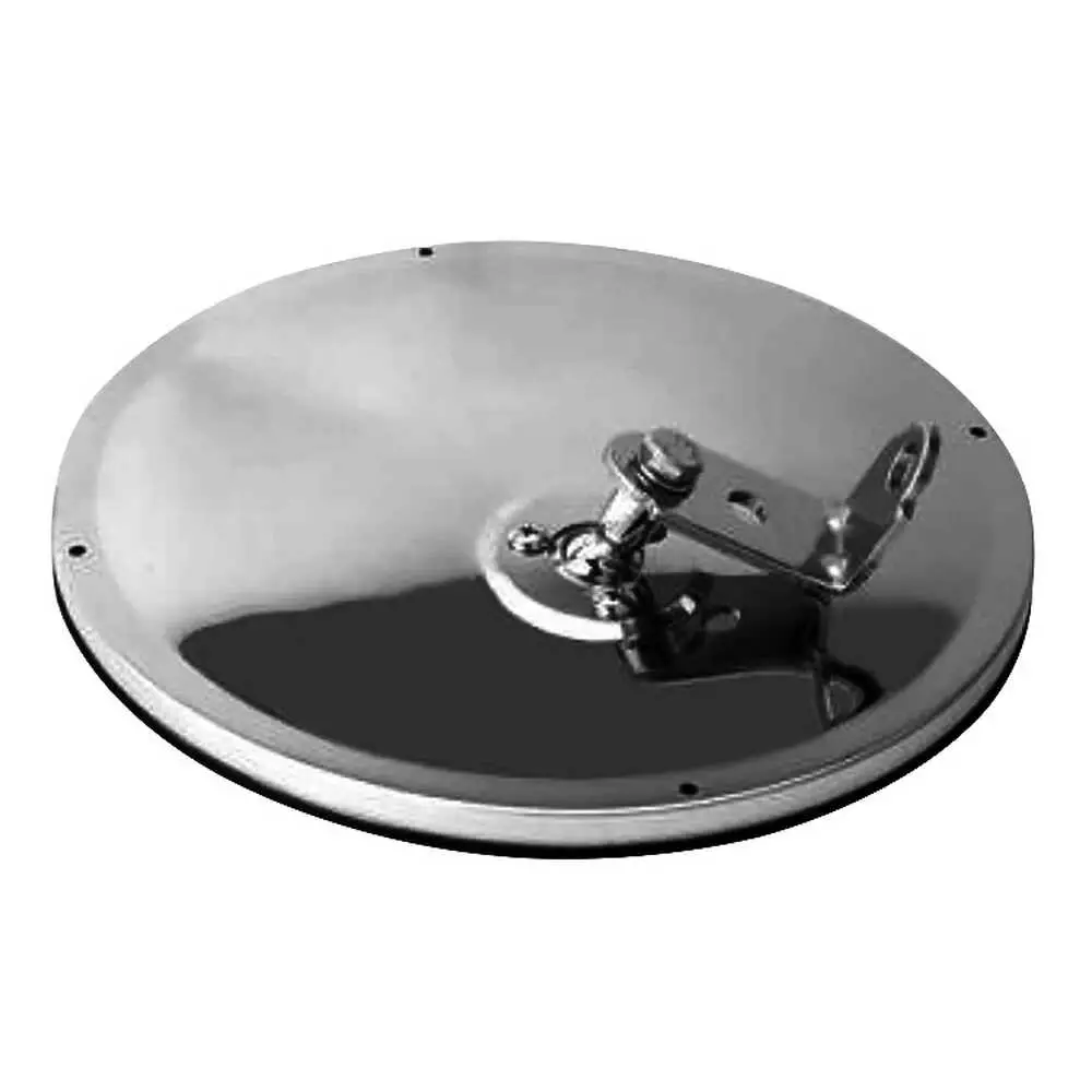 8-1/2" Offset Mount Convex Mirror, Stainless Steel