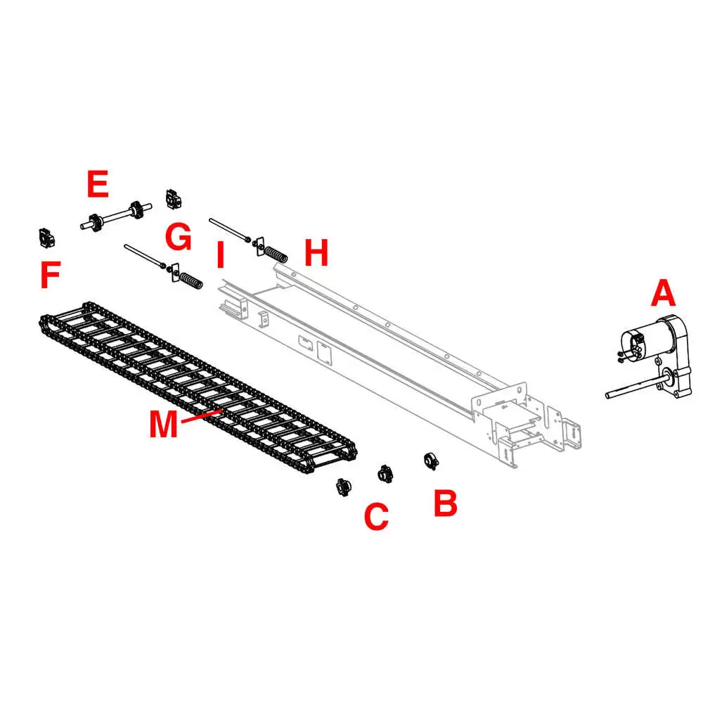 8' Hopper spreader conveyor chain that fits Fisher RC 123 links - 9177 1451110