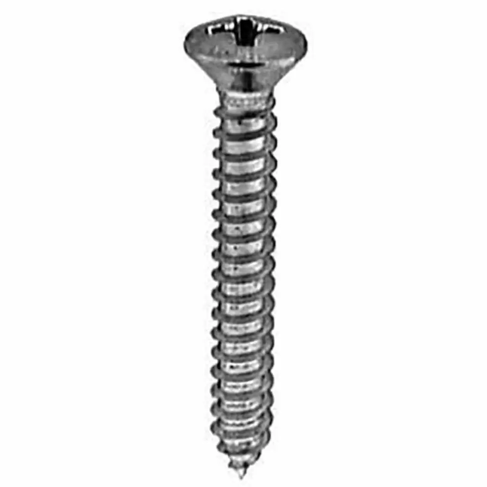 8 X 1-1/4" Phillips Oval Head Tap Screw - Chrome - 100 Pieces