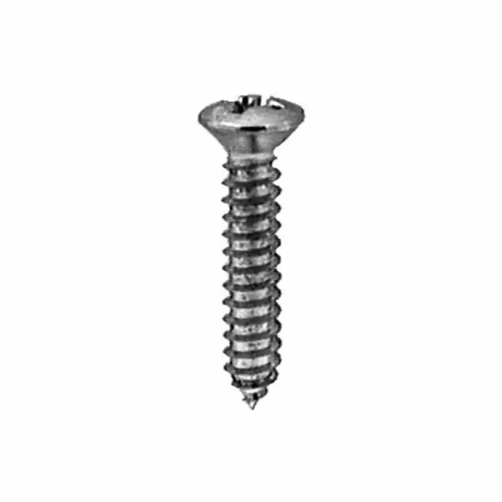 8 X 1" Phillips Oval Head Tap Screw - Chrome - 100 Pieces
