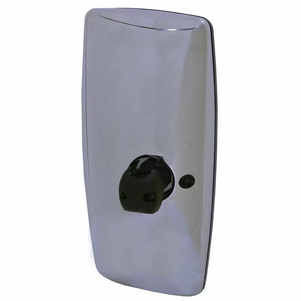 8" x 17" Heated Manual Mirror Head with 1-1/8" Mounting Clamp - Chrome - Fits International DuraStar WorkStar ProStar 