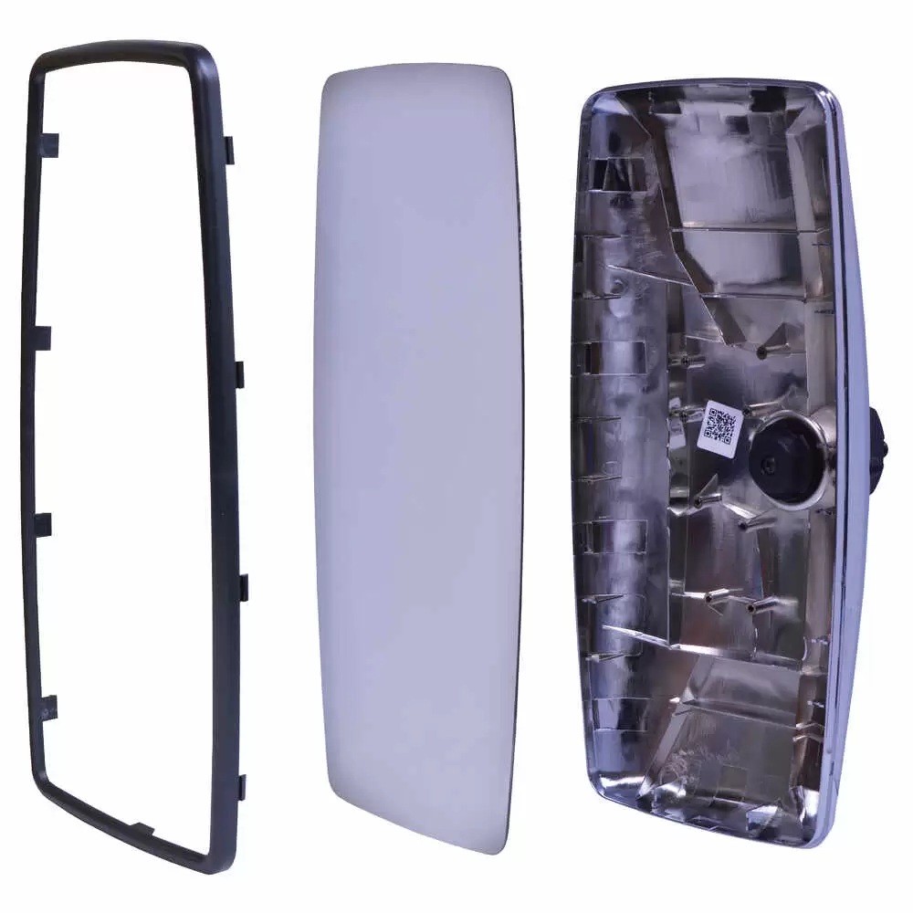 8" x 17" Heated Manual Mirror Head with 1-1/8" Mounting Clamp - Chrome - Fits International DuraStar WorkStar ProStar 