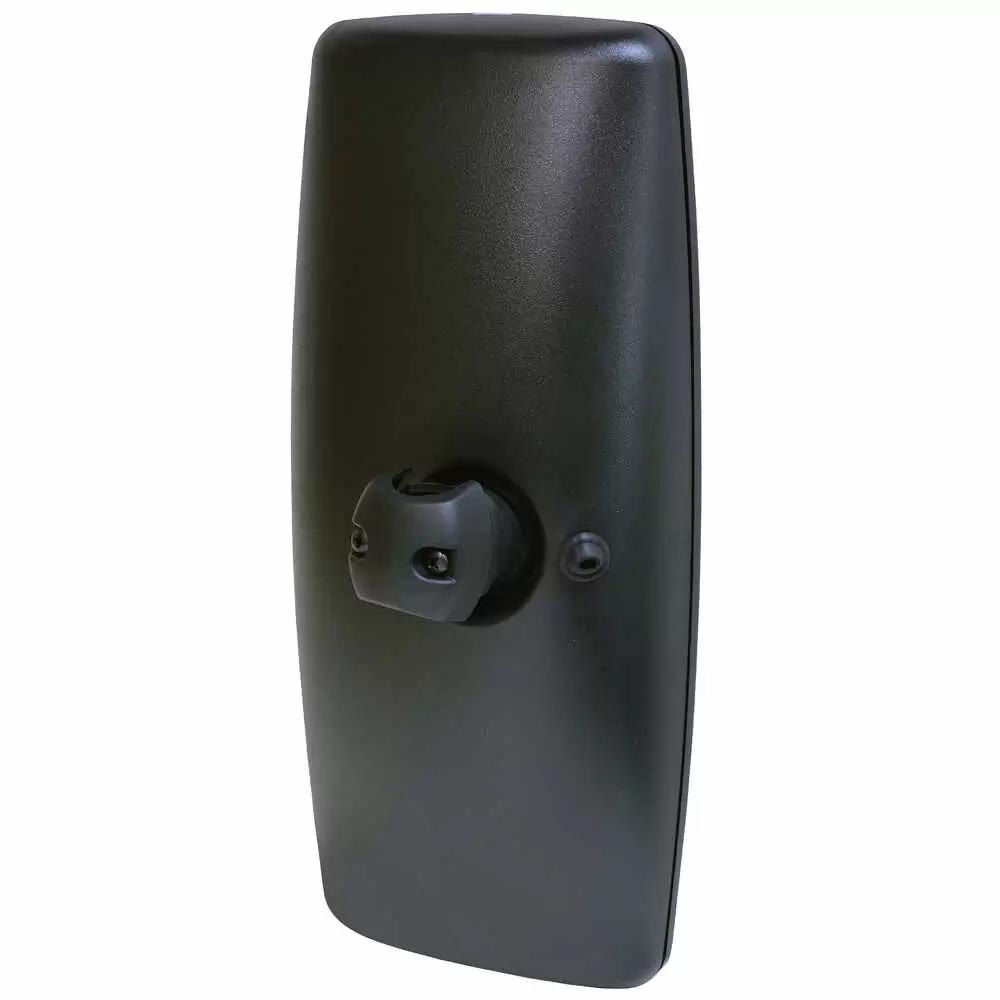 8" x 17" Manual Mirror Head with Flat Glass - Black- Fits International DuraStar, WorkStar and ProStar 