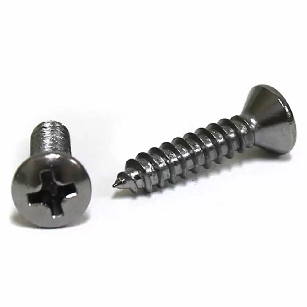 8 X 3/4" Phillips Oval Head Tap Screw - Chrome