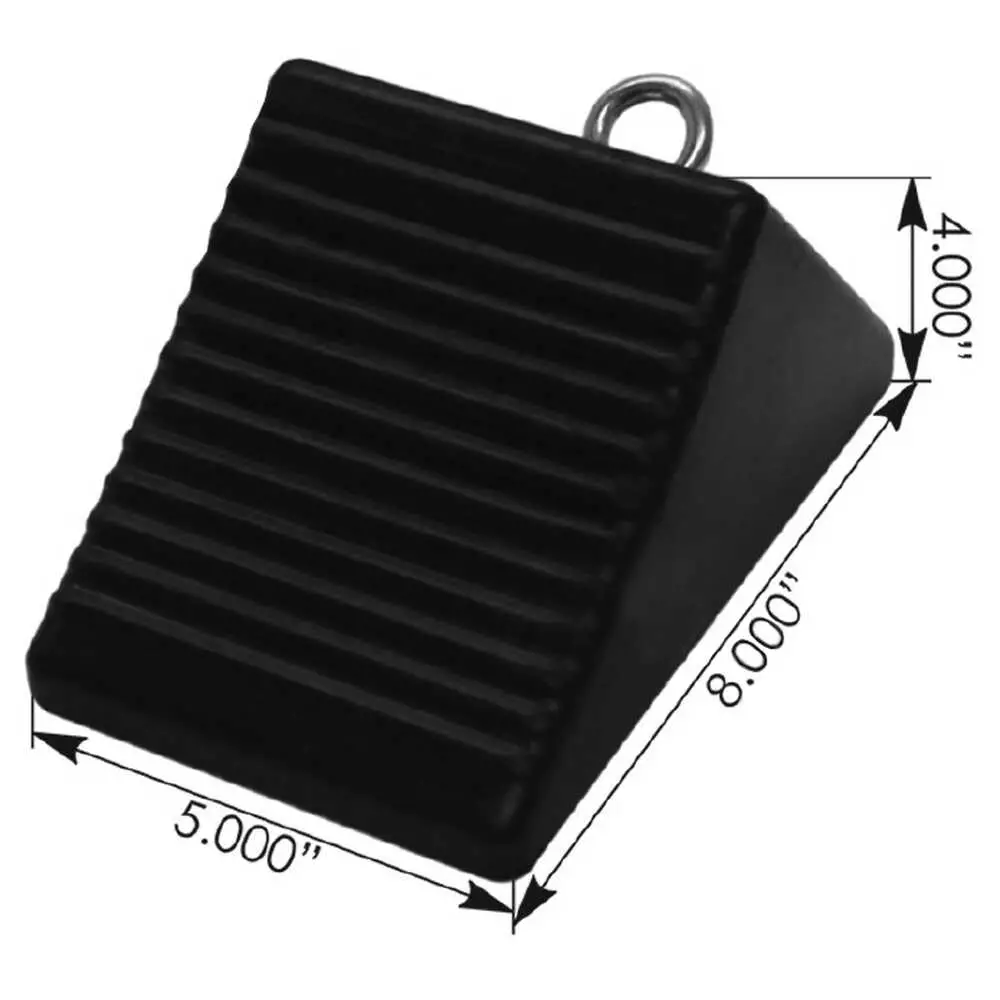 8" x 5" Rubber Wheel Chock with Eye Bolt Mill Supply, Inc.